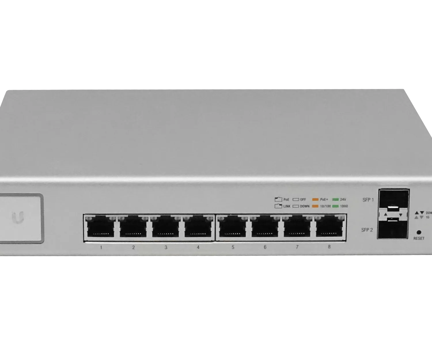 Switch UniFi US-8-150W - 8 Puertos PoE con SFP y 130W PoE+ Total 6