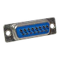 Conector DB15-H Hembra DA-15, 15 Pines, 2 Filas, Soldable, 39mm de Ancho, sin Tapa - Miniatura 2