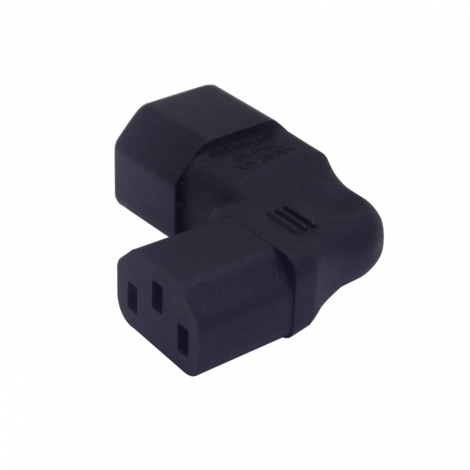 Angulo Plano Macho-C14 Hembra-C13 Adaptador Electrico 10A 3