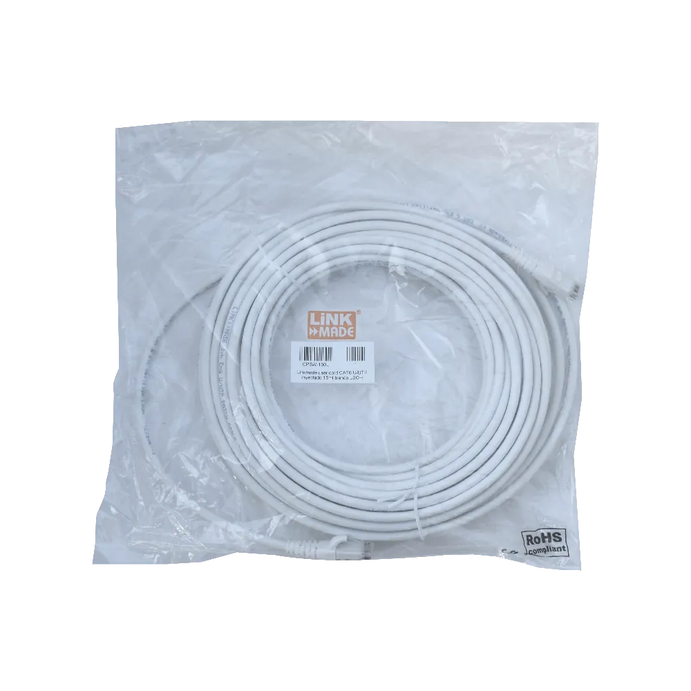 Cable Patch LINKMADE Cat6 U/UTP Blanco LSZH, 15m, Inyectado, Multifilar 2