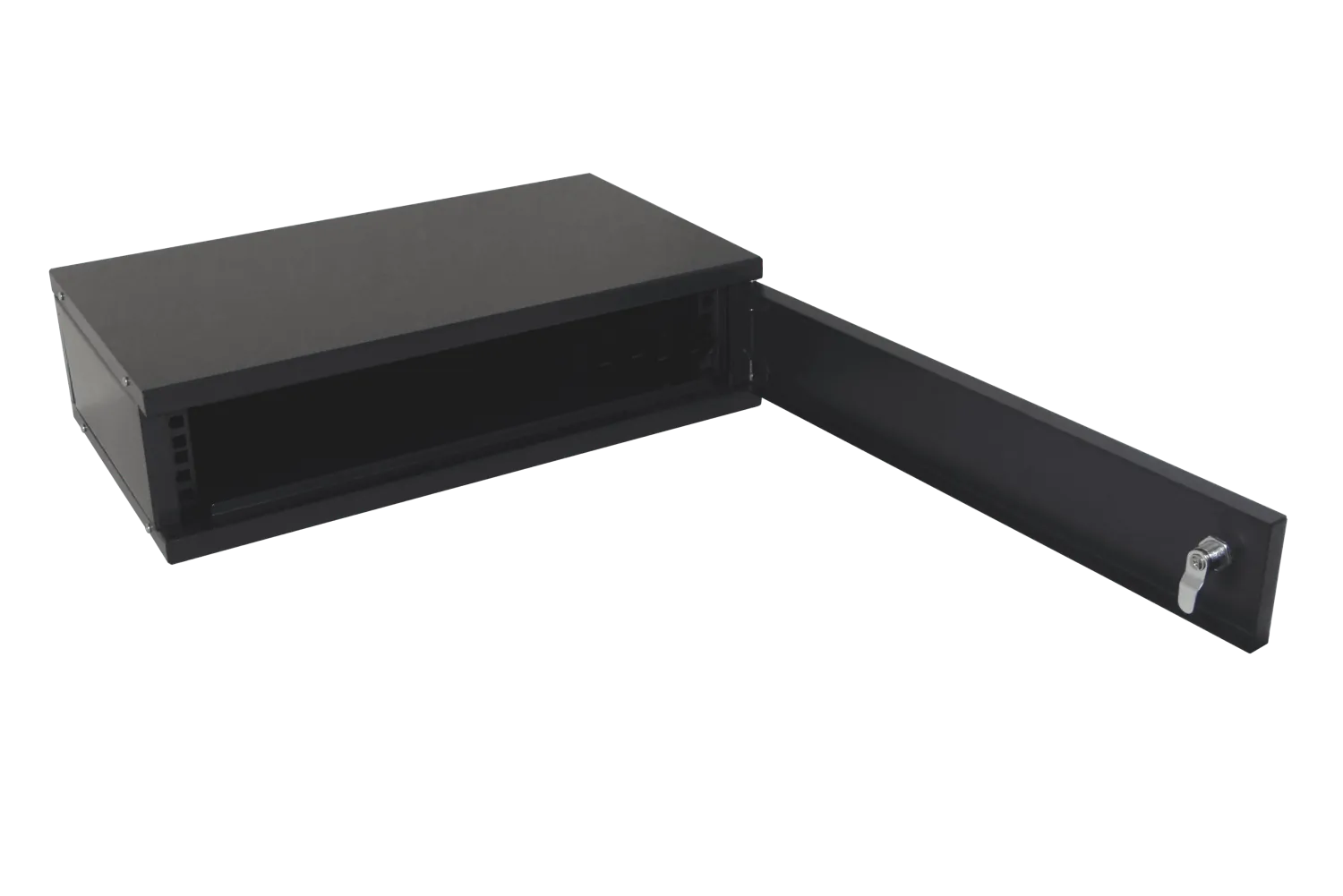 Gabinete Mesa LINKMADE RK02-3L 2U 30cm Fondo Negro Liso Puerta de Fierro 4