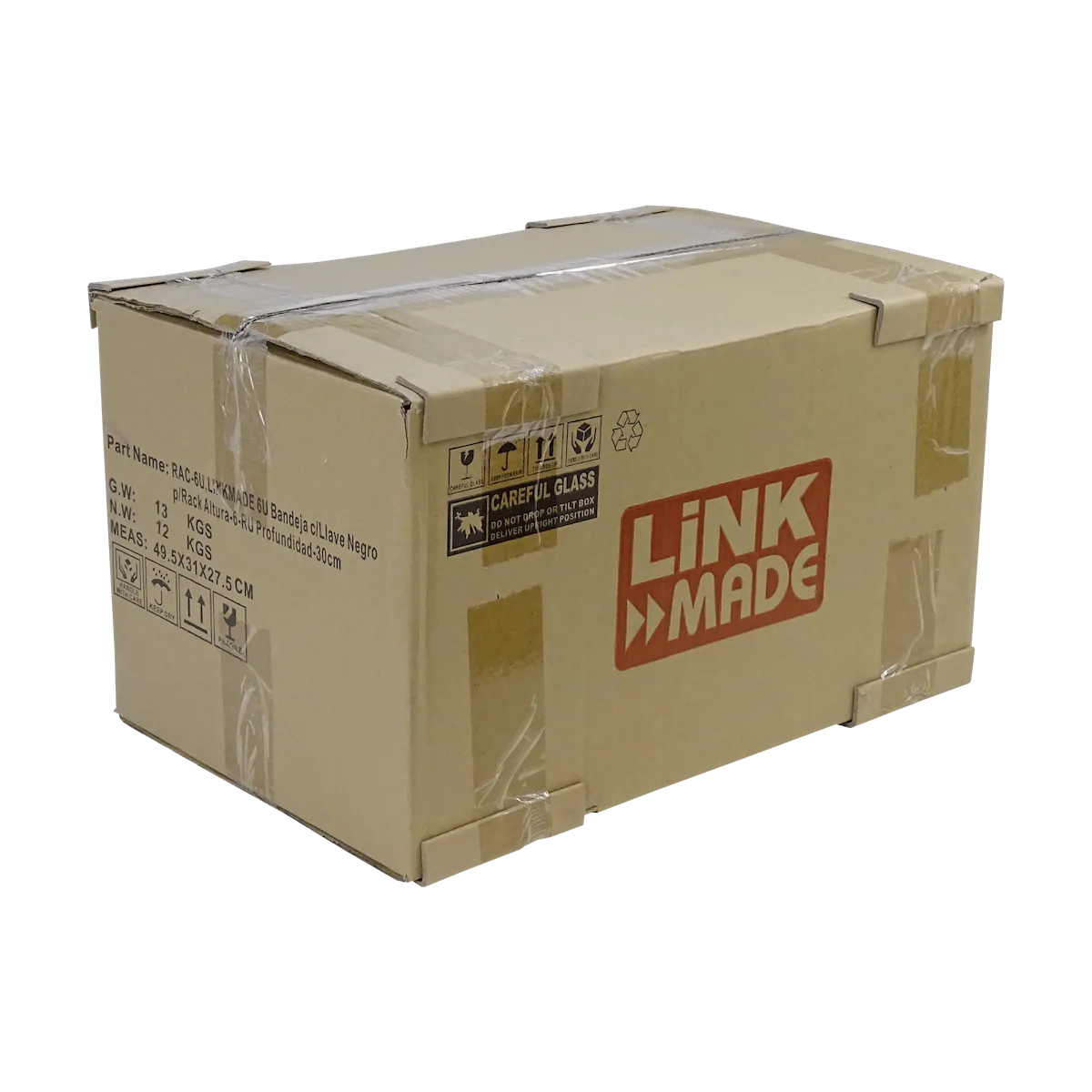 Bandeja con Llave LINKMADE RAC-6U 6U Negra Rack Profundidad 30cm Altura 6RU 3