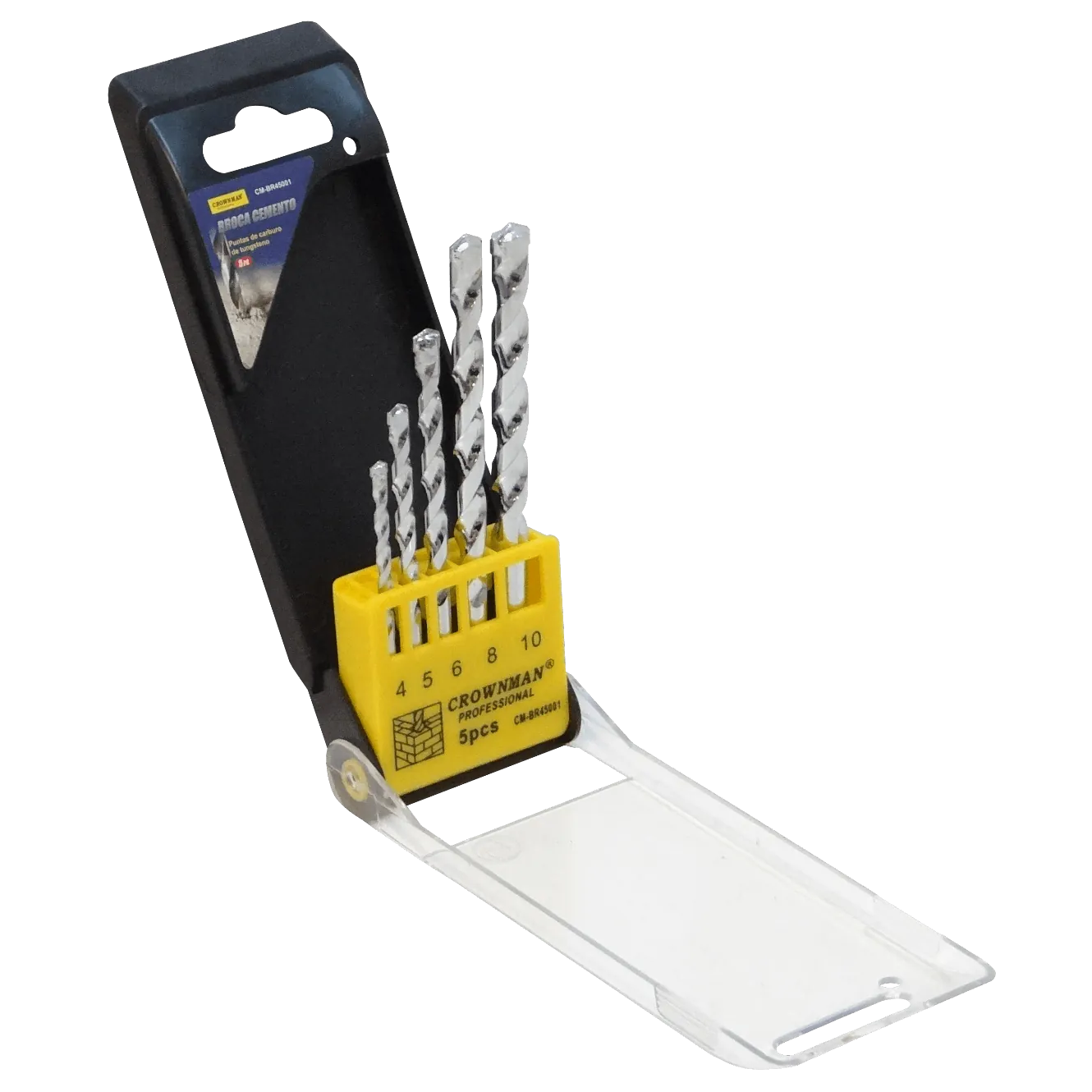 Brocas Concreto 4x74mm 5x84mm 6x99mm 8x119mm 10x119mm 5un. CM-BR45001 2