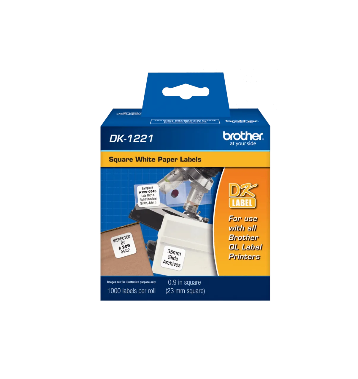 Rollo de Etiquetas Cuadradas Brother DK-1221, 23 x 23mm, 1000 Etiquetas 2