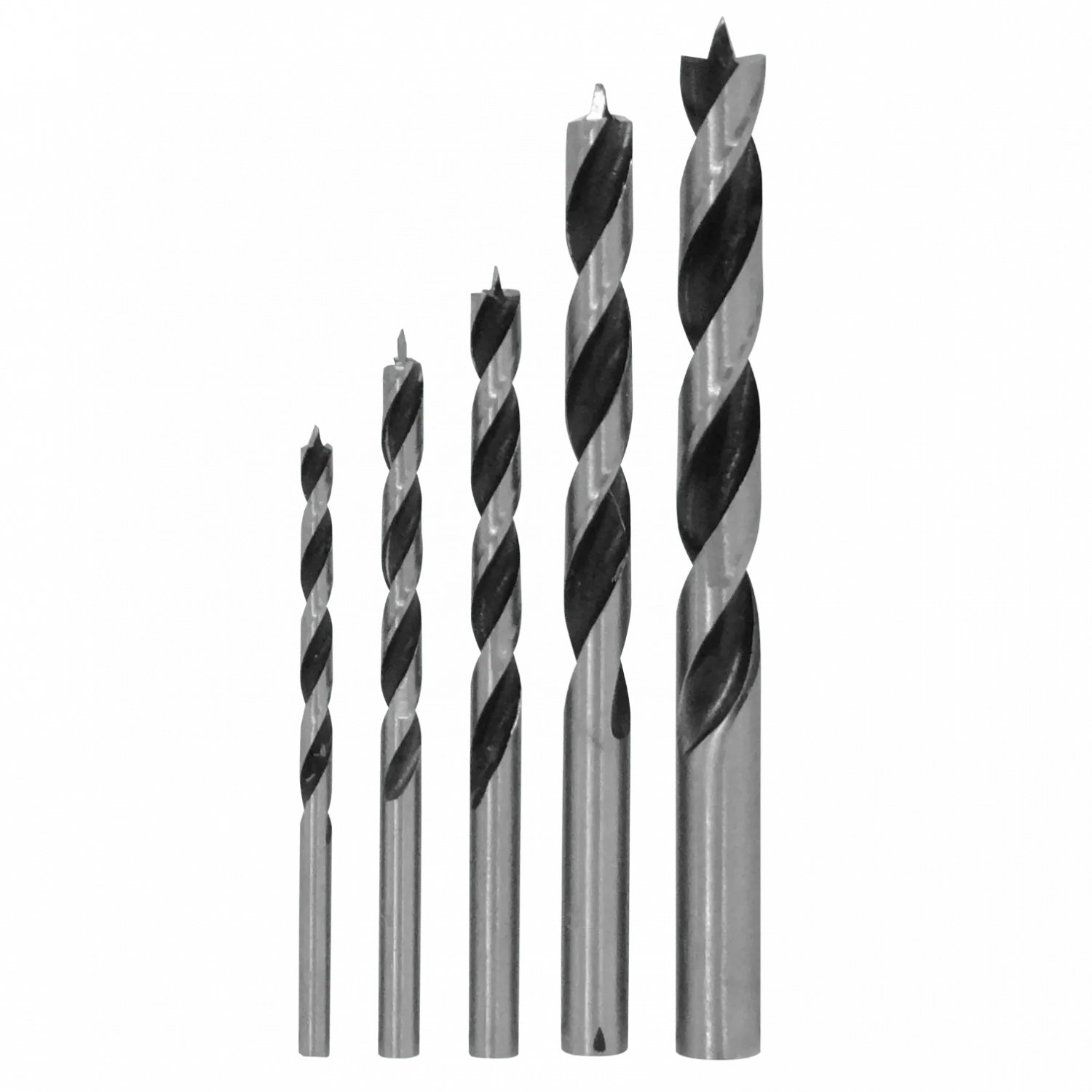 Brocas p/Madera 4x71mm 5x81mm 6x89mm 8x108mm 10x116mm Juego-5un. 2