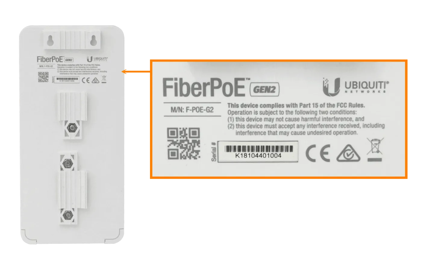 Adaptador PoE G2, 1 SFP/1 RJ45, exterior, 24-57V, UBIQUITI F-POE-G2 6