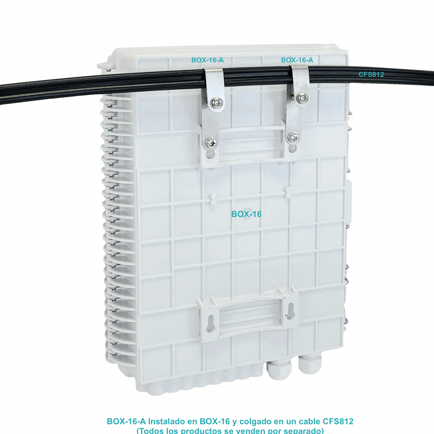Caja NAP de Fibra Óptica 16 Puertos Rectangular IP65 con Llave - BOX-16 3