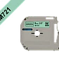 Cinta No Laminada Brother M721, Texto Negro sobre Fondo Verde, 9mm, 8 Metros - Miniatura 2