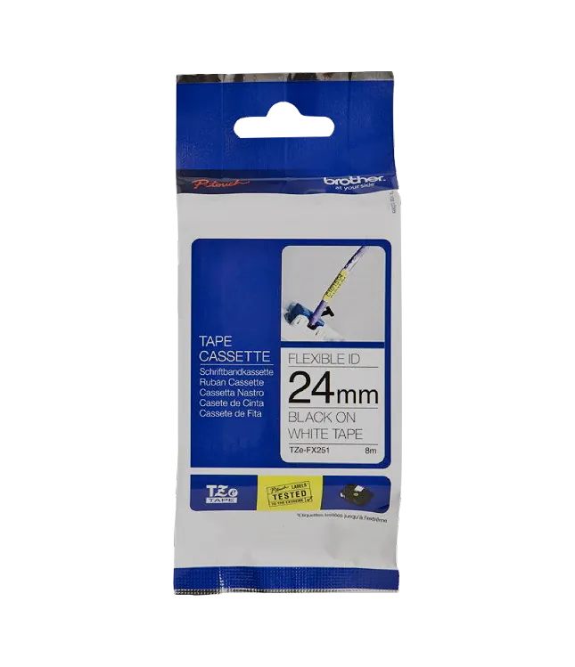 Cinta ID Flexibles negro sobre blanco 24mm (0,94