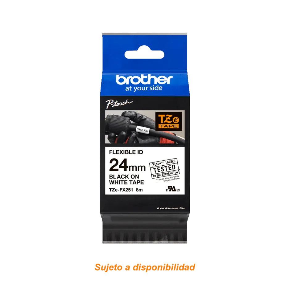 Cinta ID Flexibles negro sobre blanco 24mm (0,94