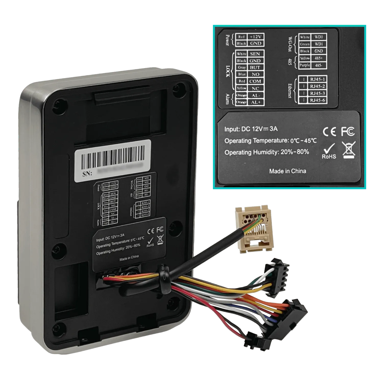 Control de Acceso Biométrico ZKTeco MA500 - IP65, TCP/IP y RS485, Relé Integrado 3