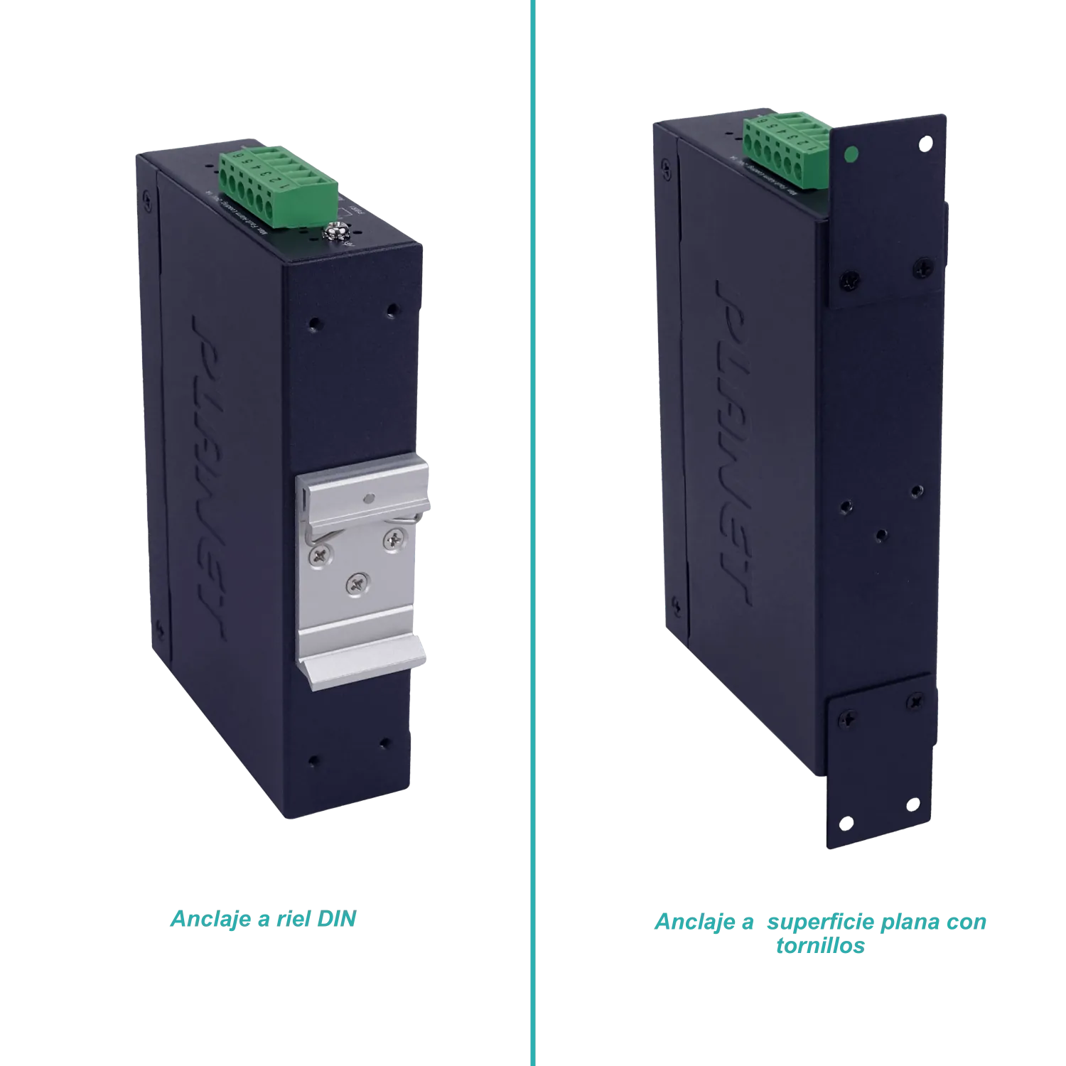 PLANET 8-1000 Switch Indust no-Admin Riel-DIN Gigabit req-12-48DC/24AC 3