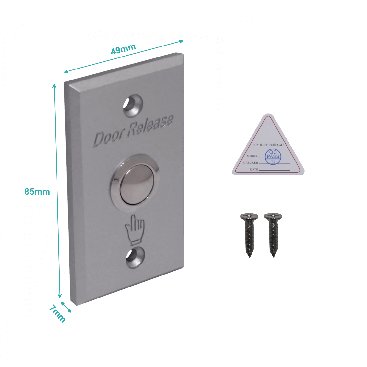 Pulsador de Salida ZKTeco EX-800A - Mecánico de Aluminio, Contacto NO/COM 3