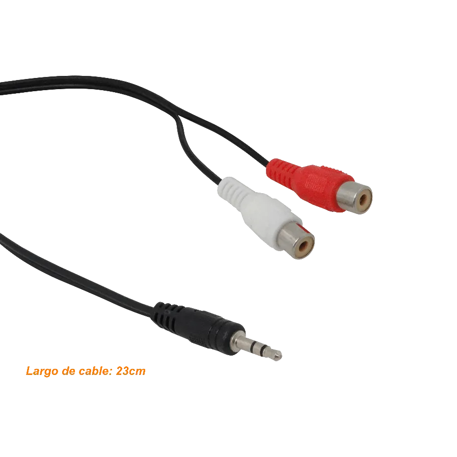 Cable de Audio 3.5mm Macho a 2 RCA Hembra, 20cm 2