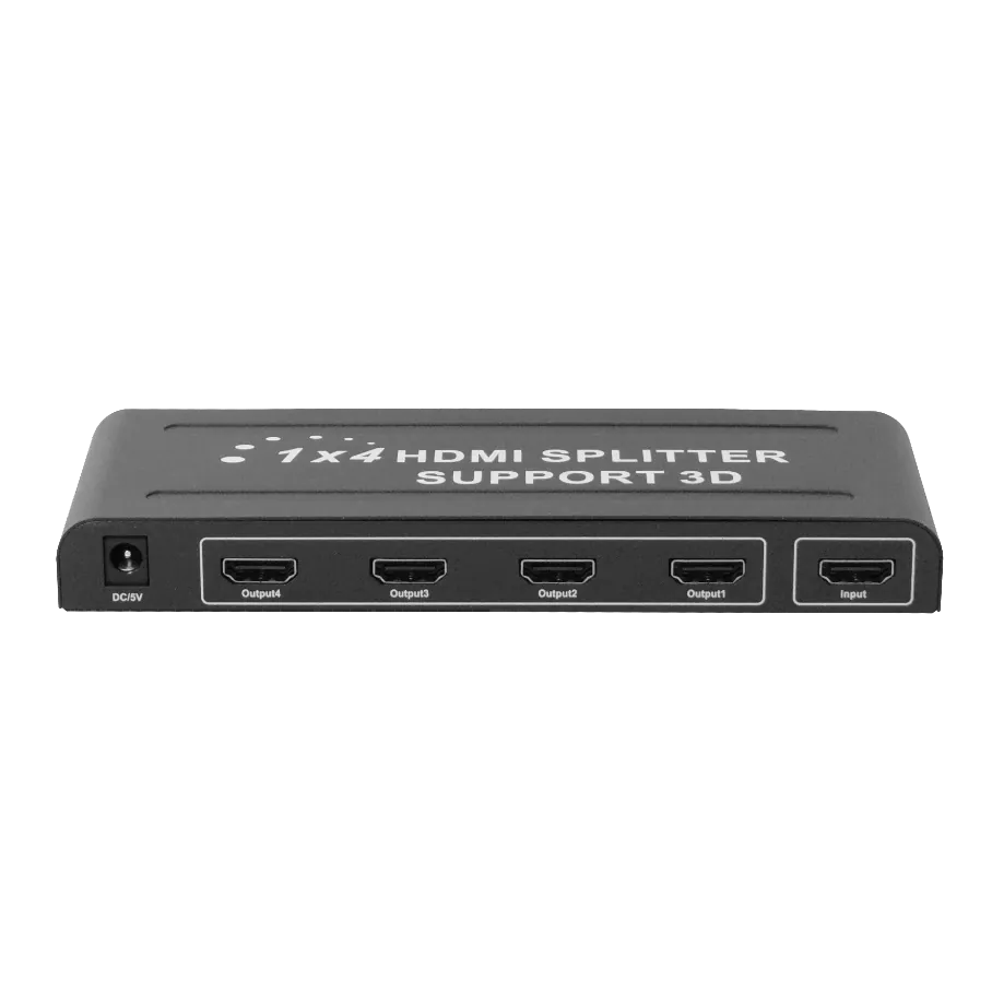 Splitter HDMI 1x4 v1.4, 1080p, 1 Entrada a 4 Salidas, Fuente 5V 2A 5