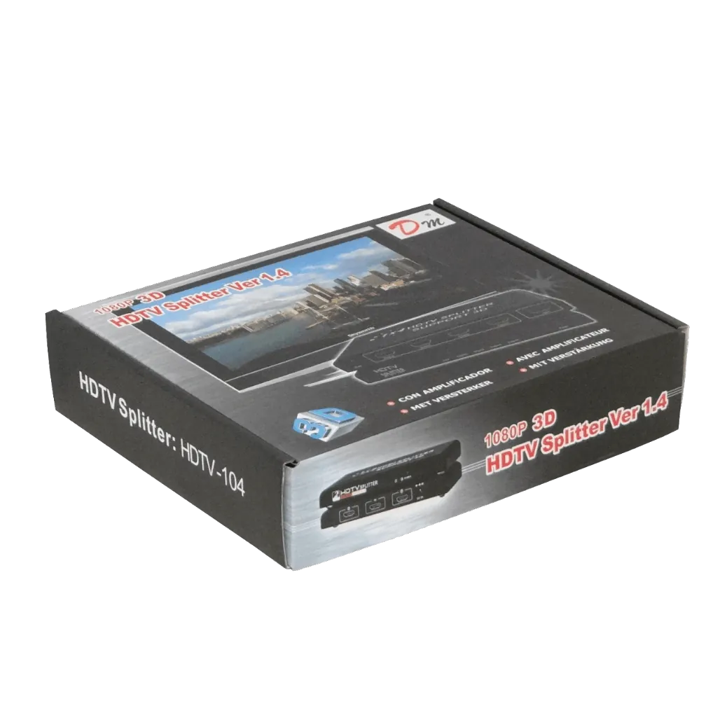Splitter HDMI 1x4 v1.4, 1080p, 1 Entrada a 4 Salidas, Fuente 5V 2A 6