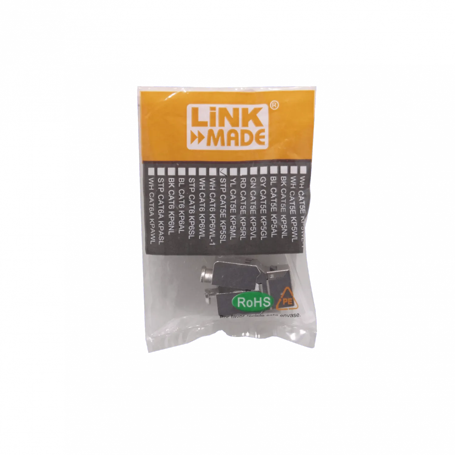 Keystone Blindado LINKMADE KP5SL Plata Cat5E STP FTP F UTP Punchable RJ45 2