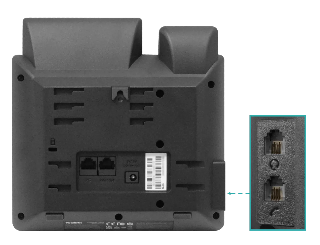 YEALINK 2-SIP 2-LAN inc5V-3W PoE-af RJ9-Audif Pant-ilumin Telefono IP 4