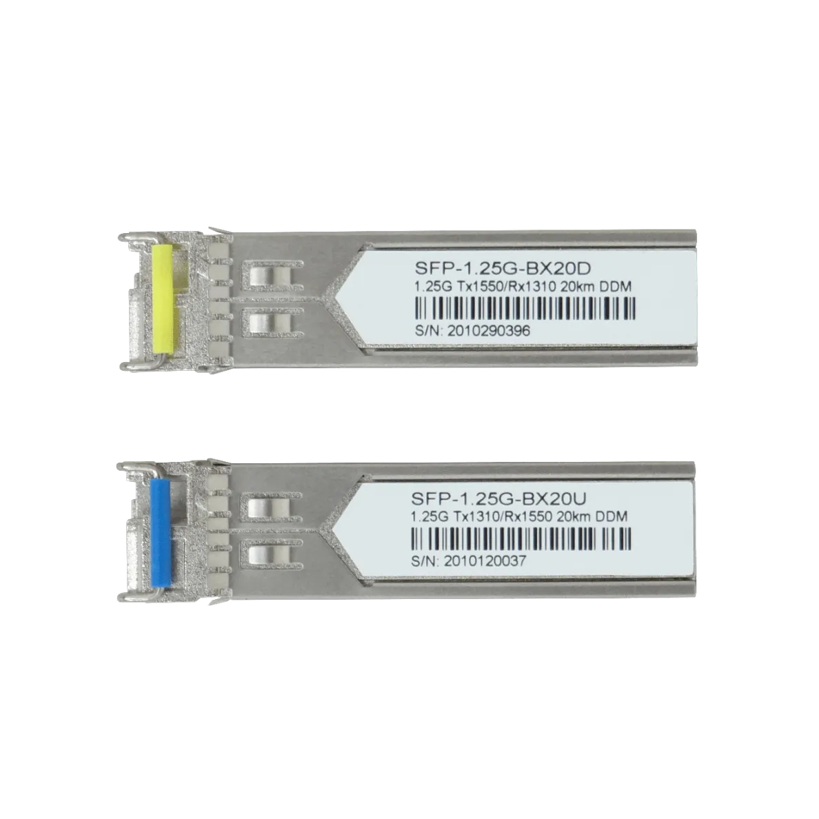 1-LC 20km Pareja SFP WDM Bidireccional 1550nm/1310nm 1,25Gbps BX20 U+D 4