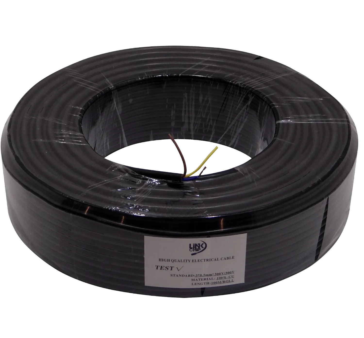 Cable Eléctrico Negro RVV 3x0,50mm² 2-3A 300V AWG20 100m 2