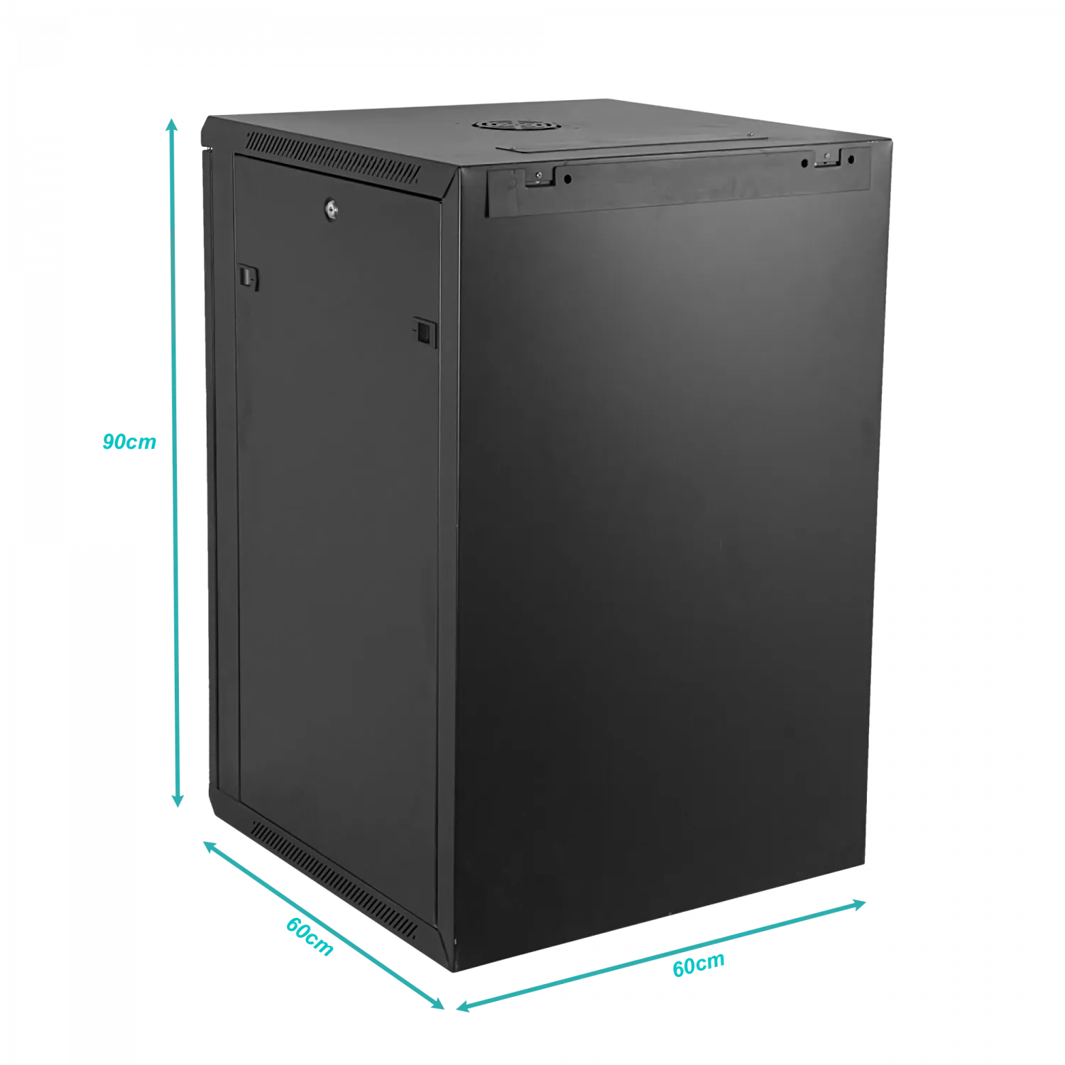LINKMADE 18U 60cm-Fondo Negro inc-2U-M6 Rack Gabinete Pared 2