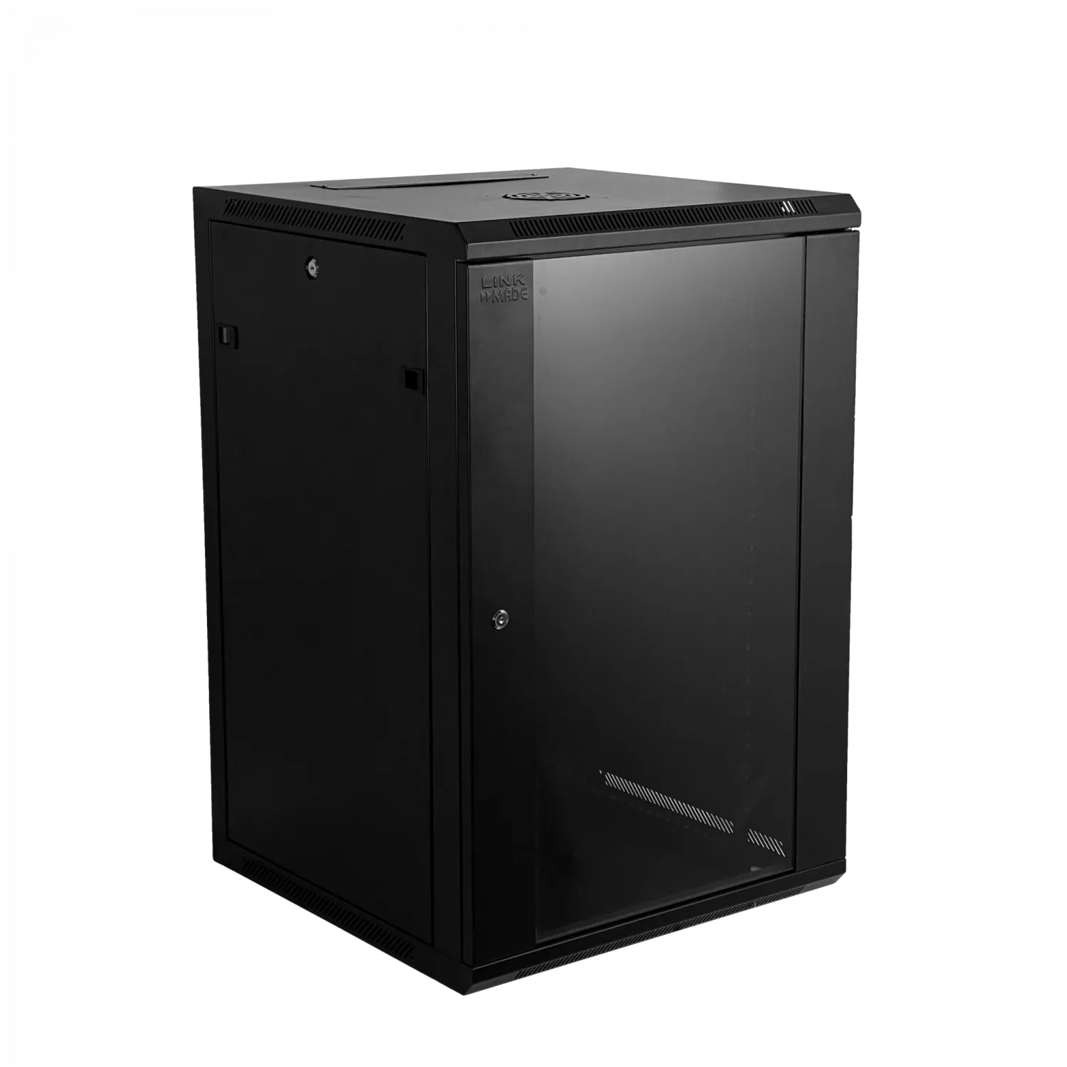 LINKMADE 18U 60cm-Fondo Negro inc-2U-M6 Rack Gabinete Pared 3