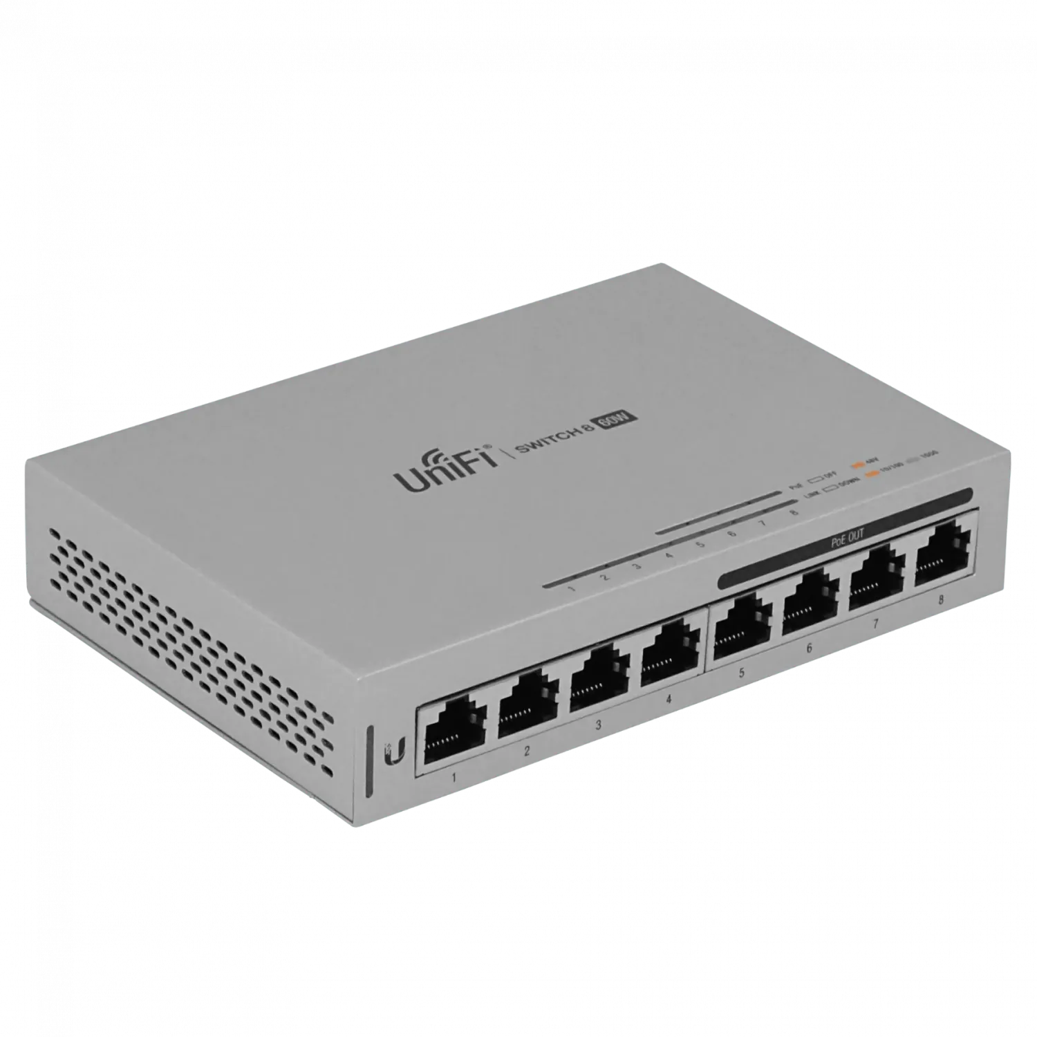 Switch Gestionado UniFi US-8-60W de Ubiquiti - 8 Puertos Gigabit, 4 Puertos PoE 802.3af, 60W 4