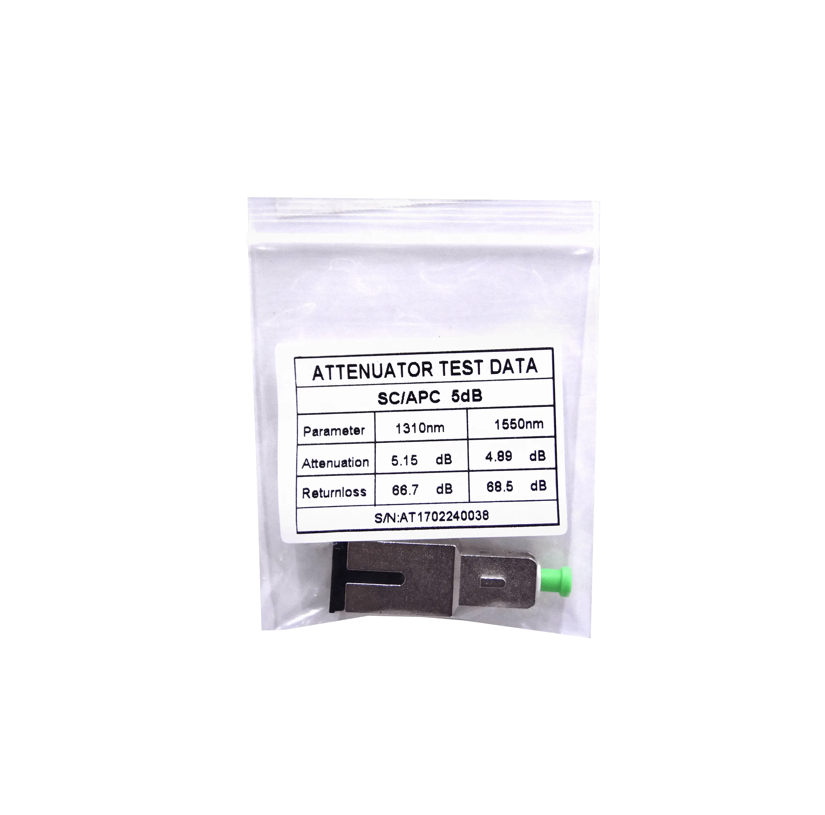 Atenuador de Fibra Óptica Monomodo SC/APC 5dB ATSA-5 - LK 2