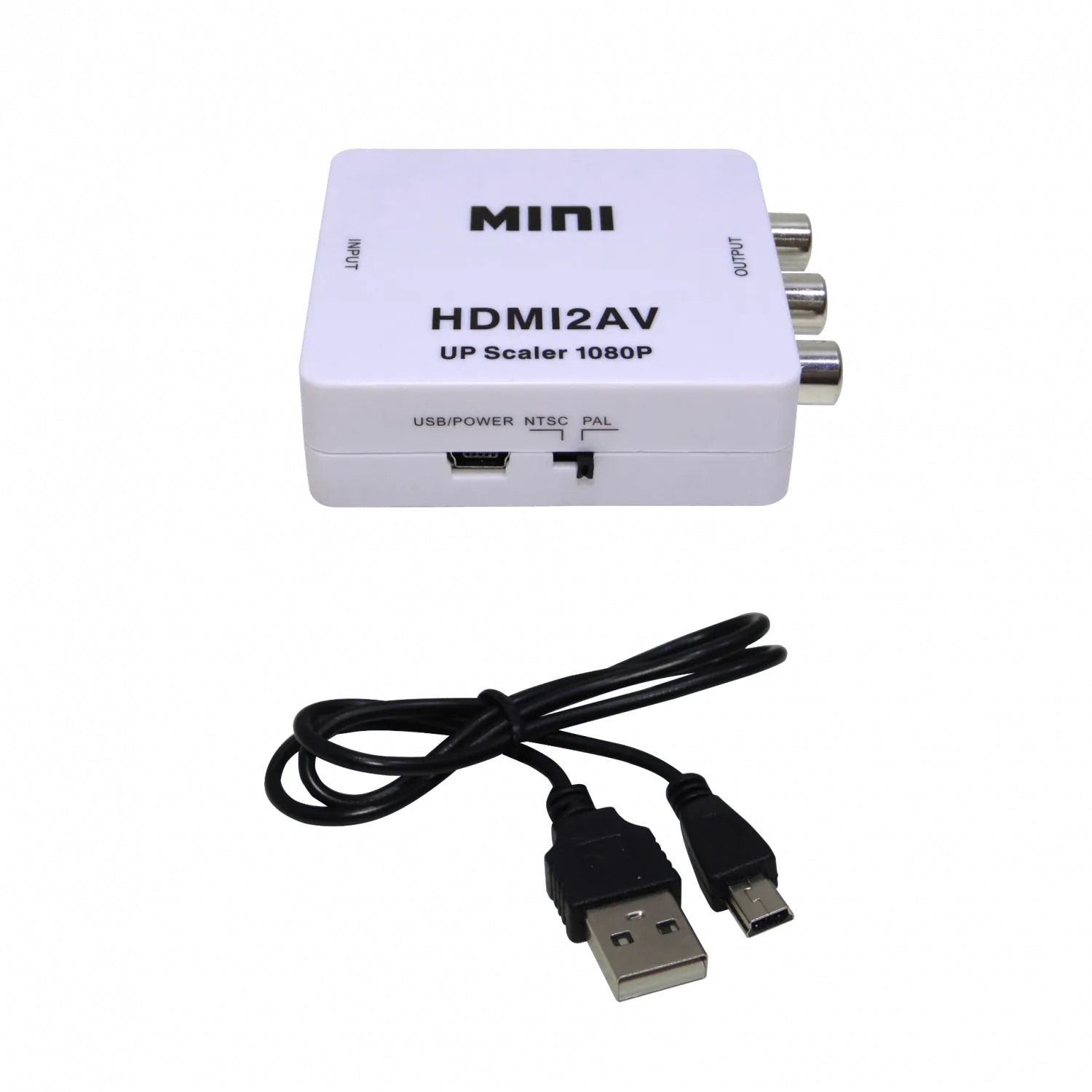 Convertidor HDMI a RCA, 1 Entrada HDMI a 3 Salidas RCA, Compatible PAL/NTSC, Fuente 5V 2
