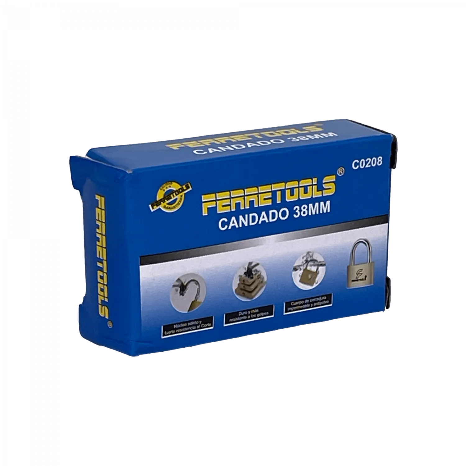 FERRETOOLS Candado 38mm Tres-Llaves-19mm C0208 2