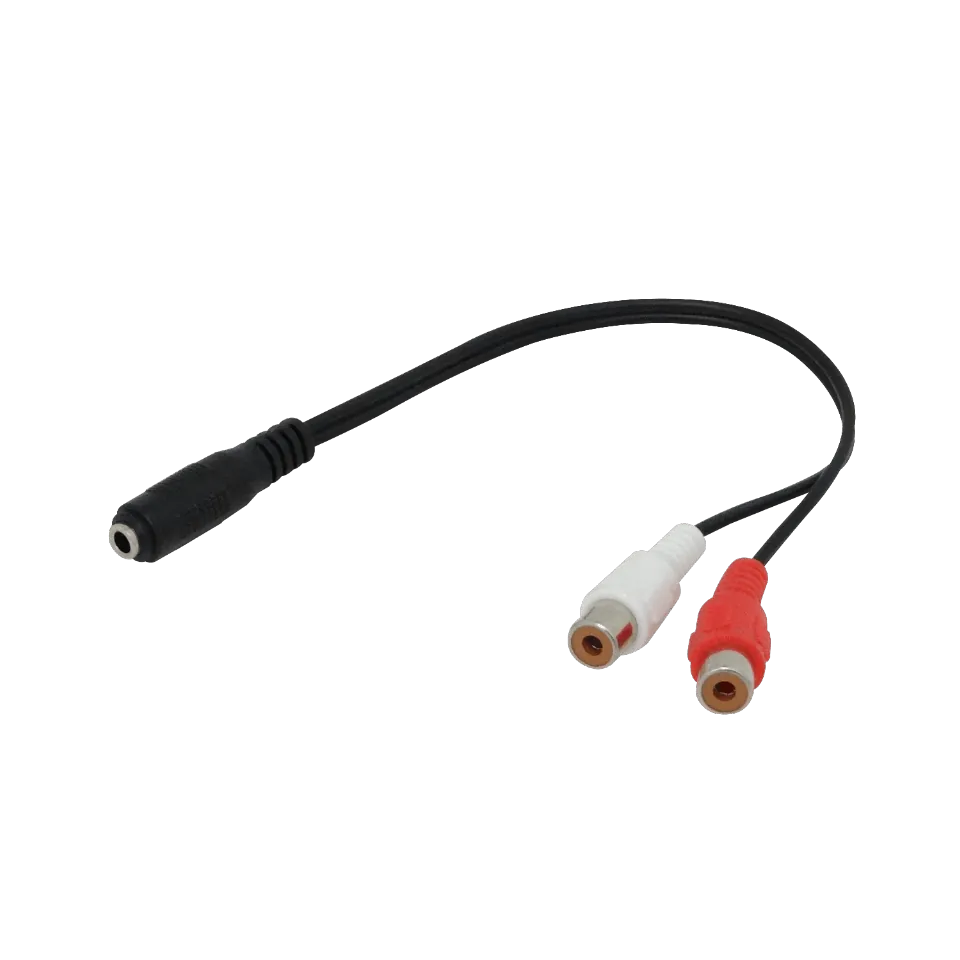 Cable de Audio 3.5mm Hembra a 2 RCA Hembra, 15cm 2