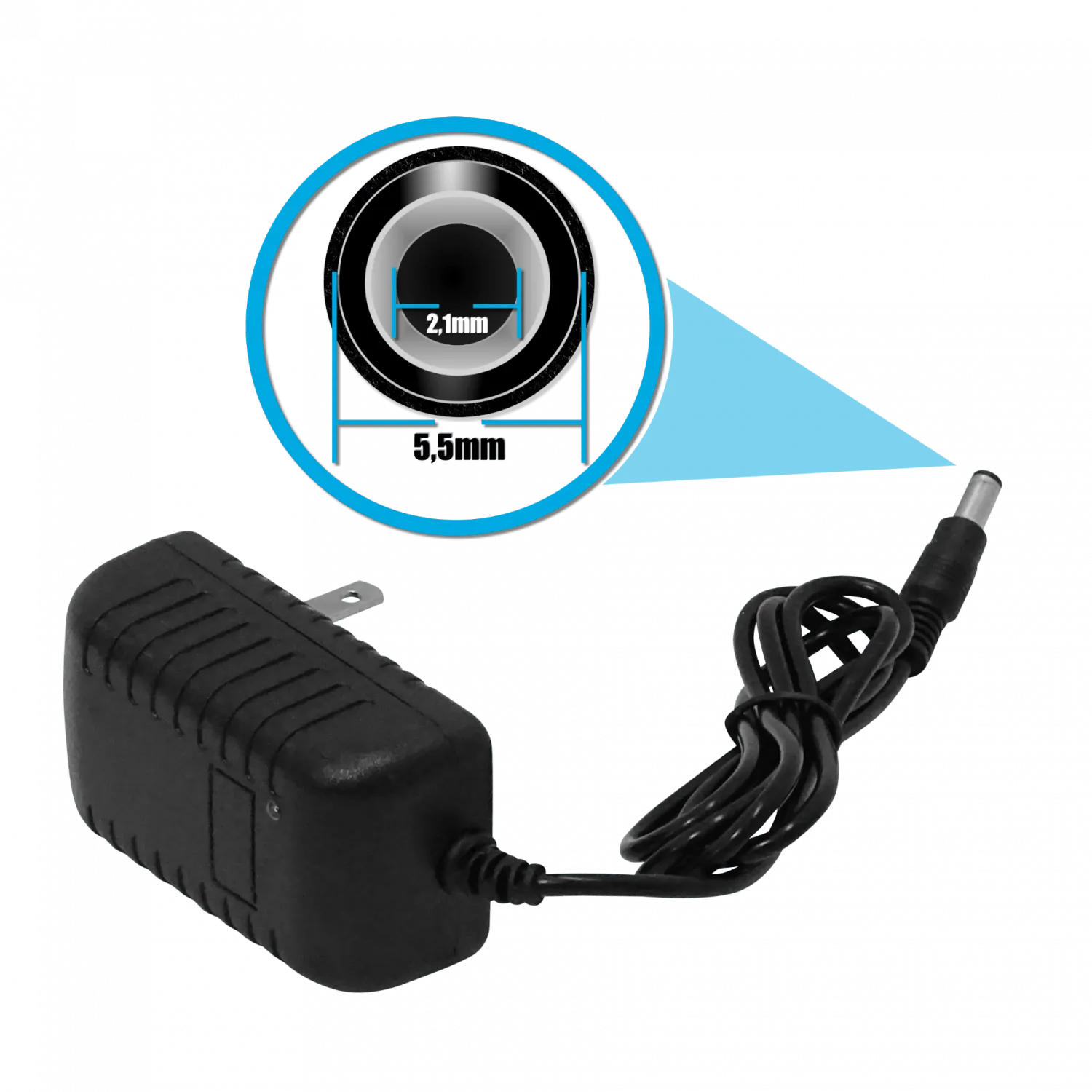 Fuente Poder 18VDC 1A 18W Interior Plug-5,5x2,5mm 3