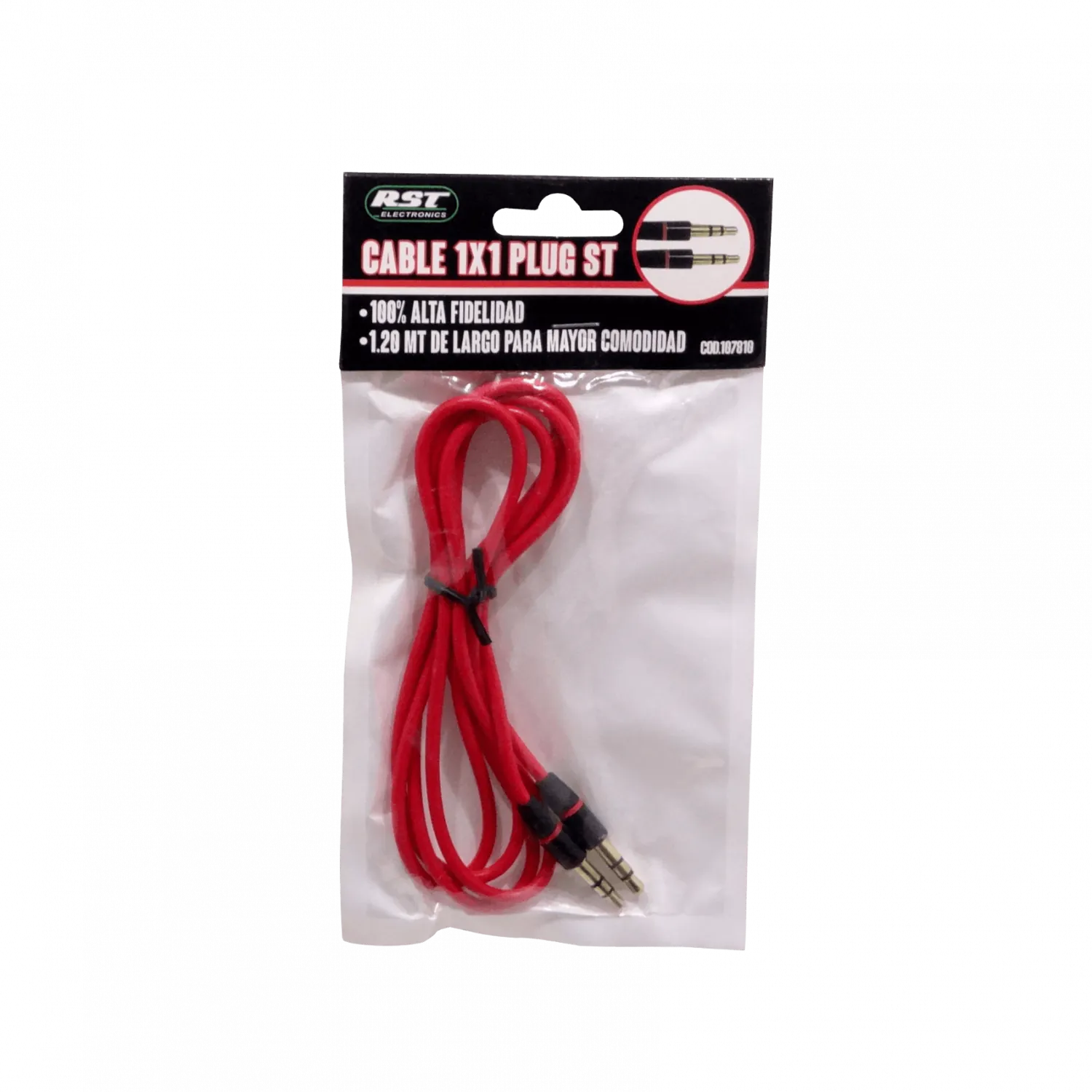 Cable de Audio 3.5mm Macho a Macho, 1.2m, Estéreo, Negro 5