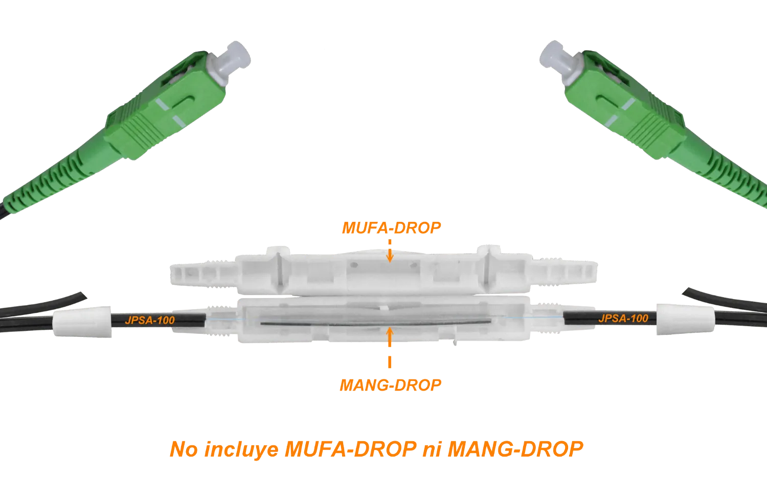 Negro Drop-Port 100mt SC/APC MonoModo SM SX Pigtail Cable Fibra G652D 1