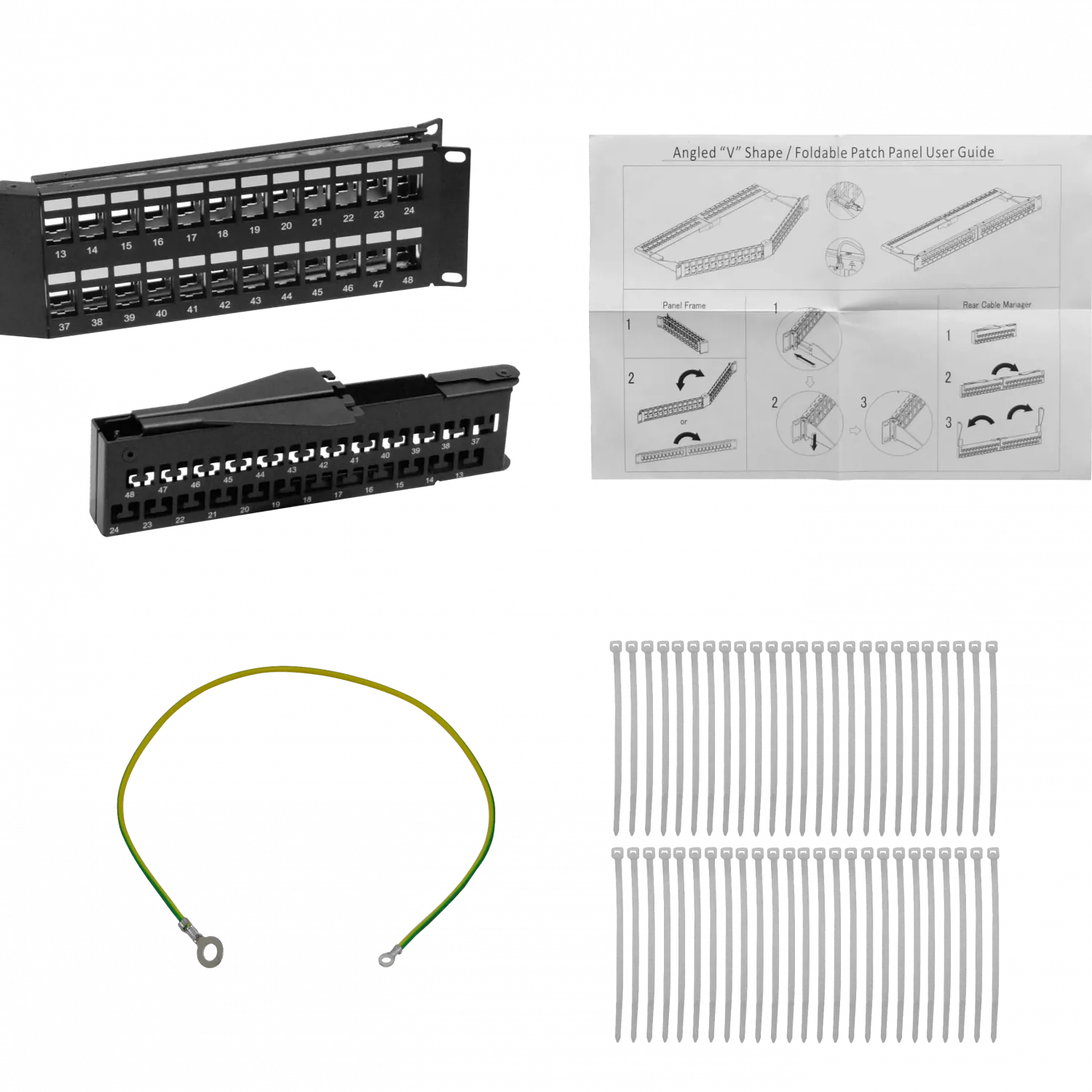 Patch Panel LINKMADE PP148L 2U 48 Keystone Angular Metalico Vacio 3