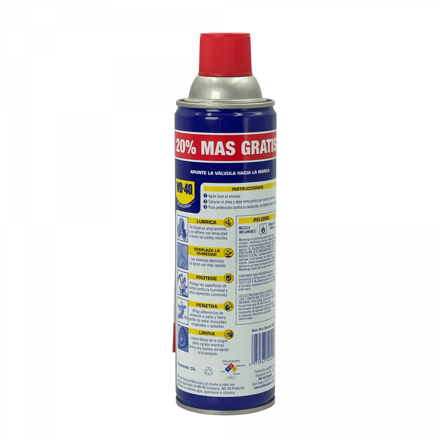 Spray WD-40 multiuso 311gr 382ml CO2 anti-corrosivo Item No. 52011 2