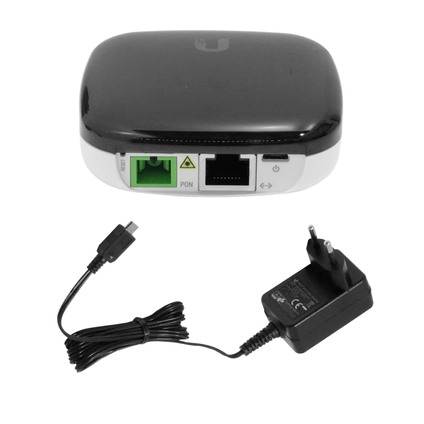 GPON ONU con Fuente PoE24V, SC/APC, 1x Gigabit Ethernet, Sin Pantalla, Monomodo, Ubiquiti UF-LOCO 2