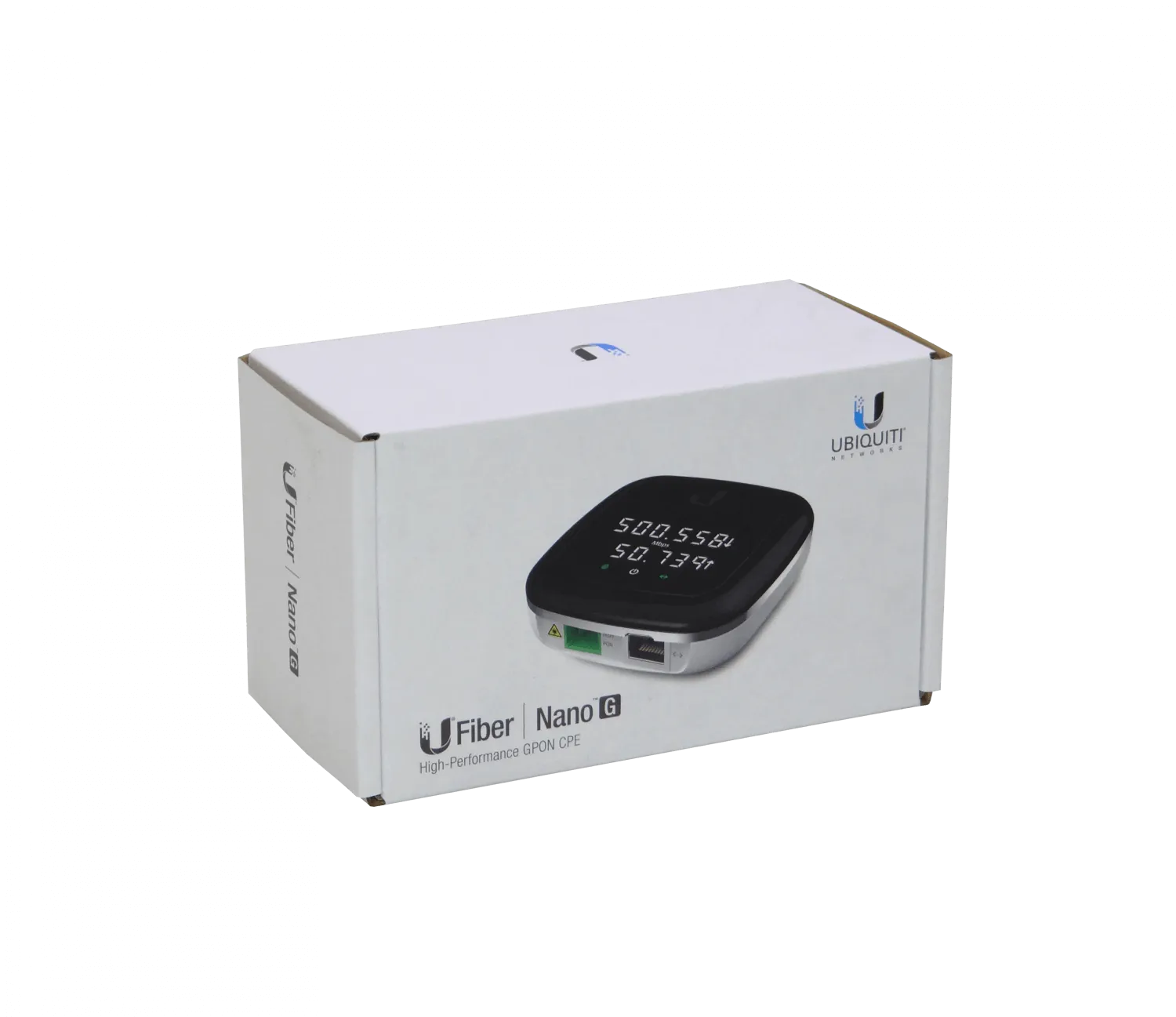 GPON ONU con Pantalla y PoE24V, SC/APC, 1x Gigabit Ethernet, Monomodo, Ubiquiti UF-NANO 3