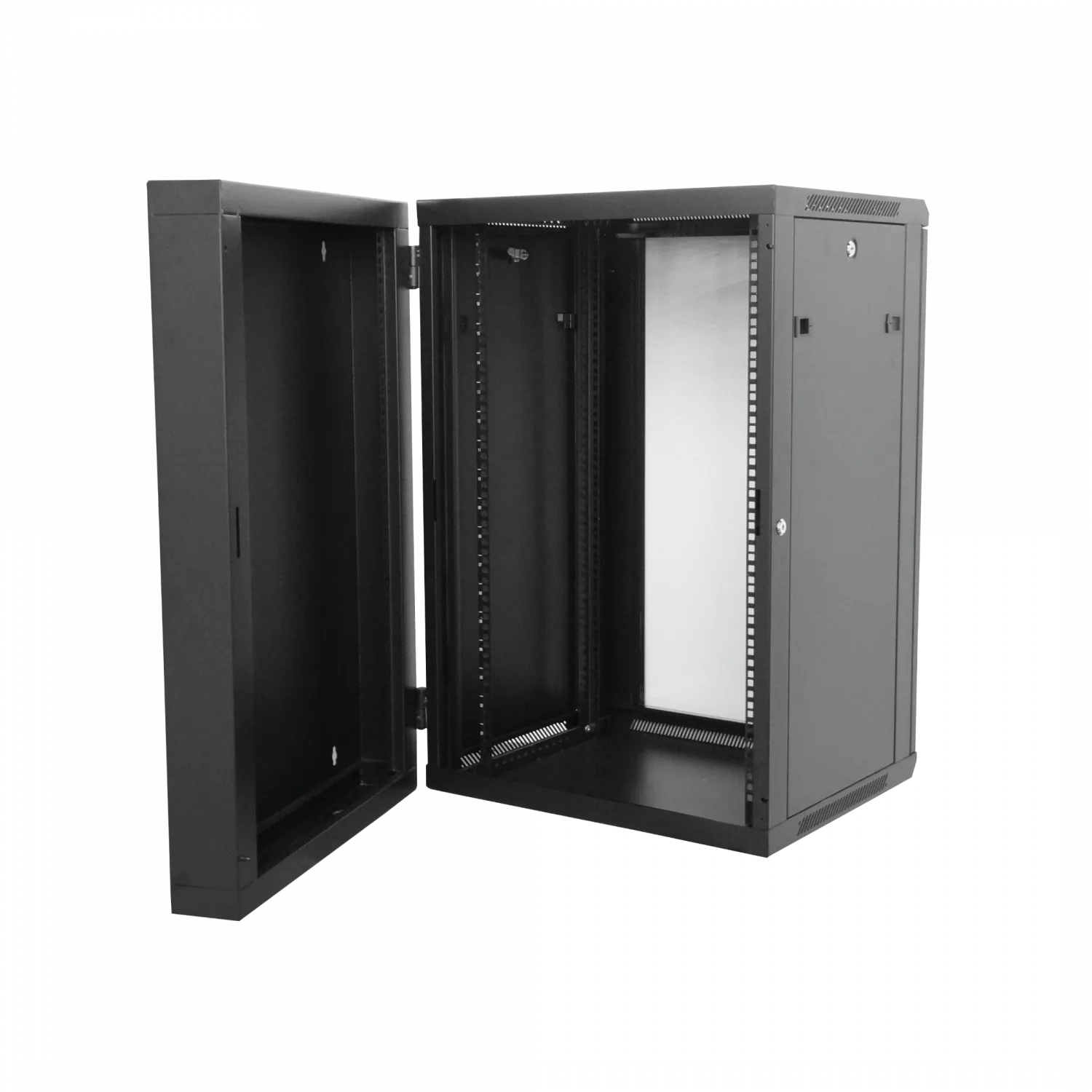 LINKMADE 18U RACK DOBLE BISAGRA 60CM-FONDO NEGRO INC-2U 1