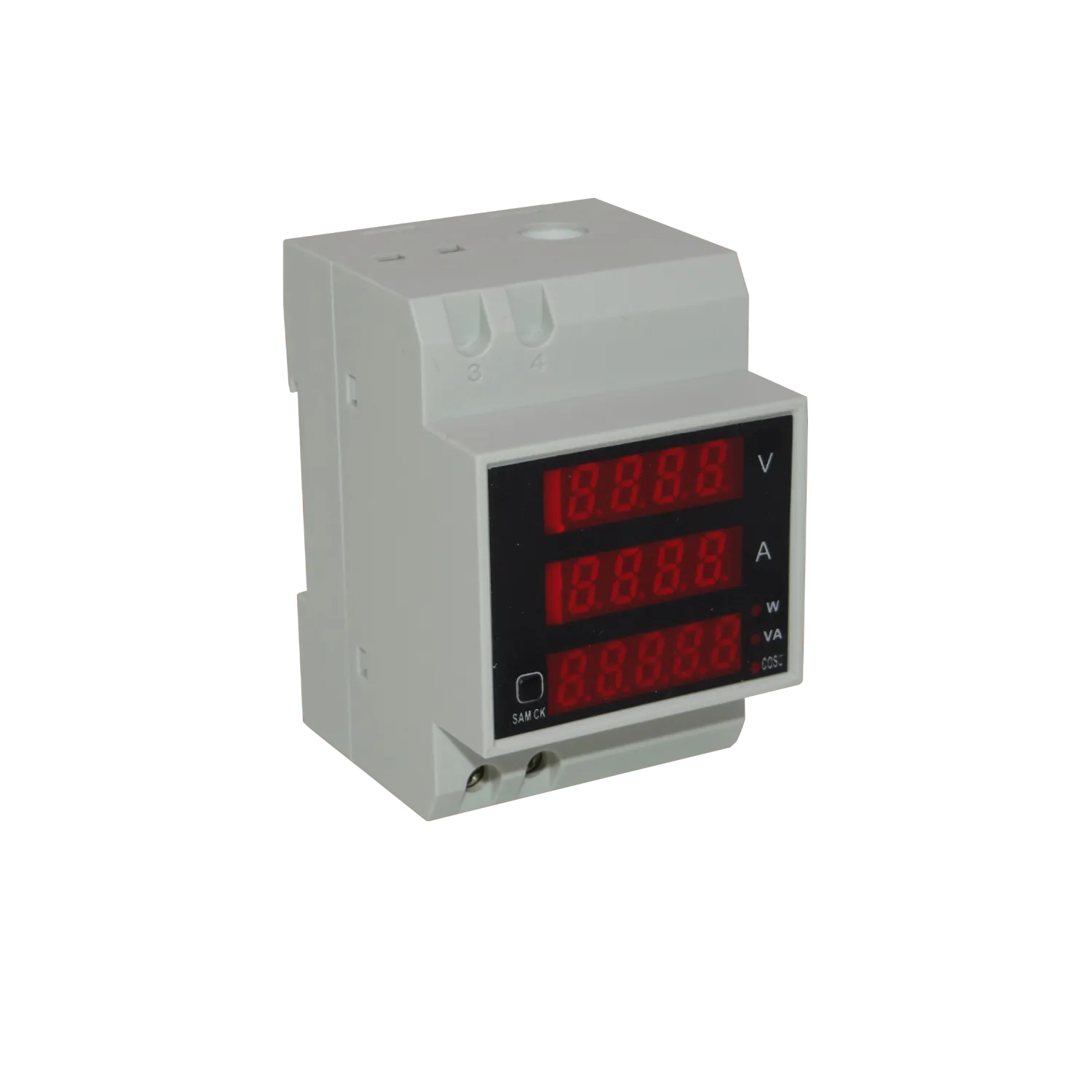 Medidor AC Volt Ampere Watt Coseno FactorPotencia VA RielDin 300V/100A 4