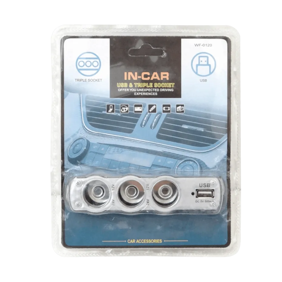 3-Vehicular-Hembra 1-USB-Hembra-AH 5VDC 0,5A 12V/24V-Macho-Encendedor 2