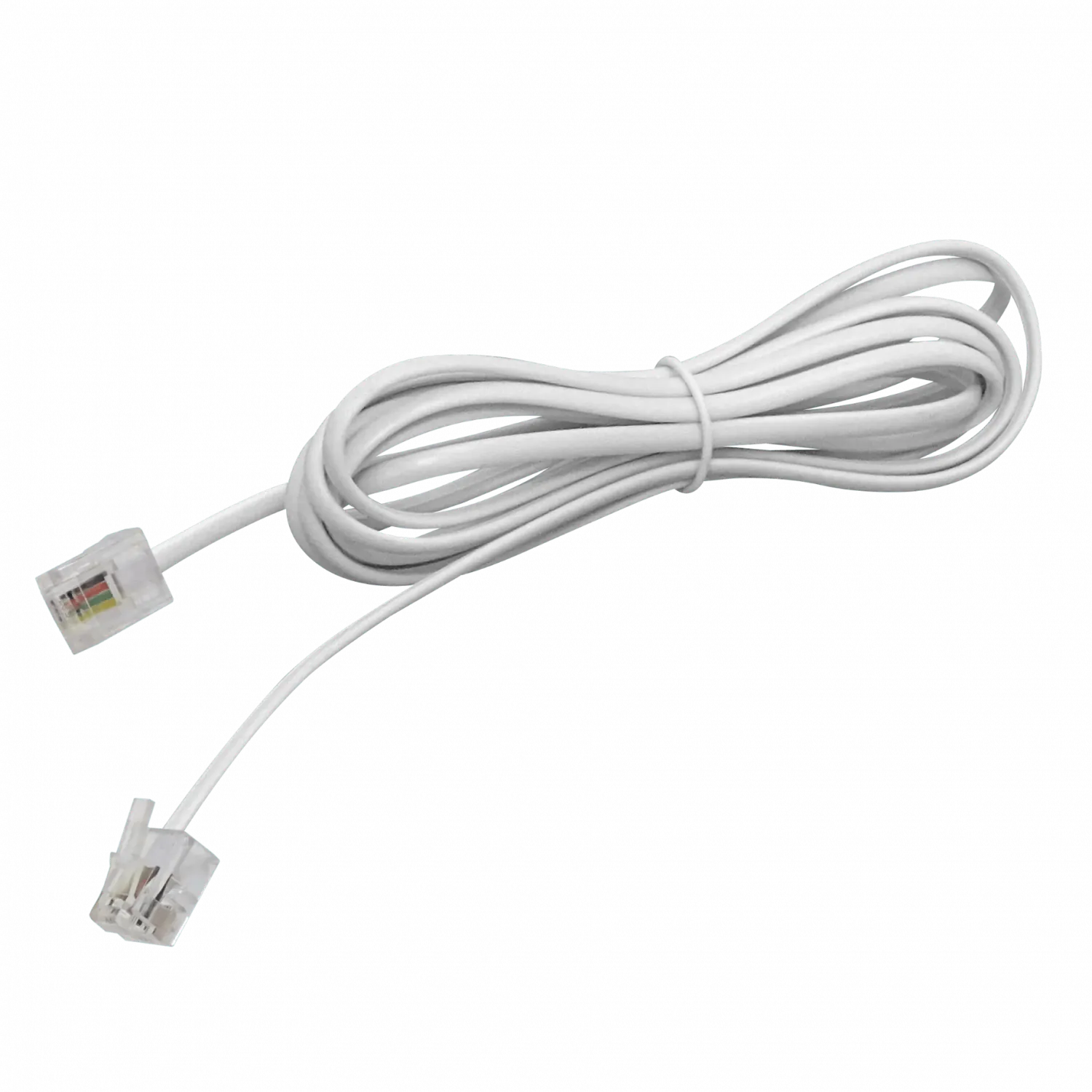 2mt 6P2C Cable Telefonico 2-Conductores RJ11 M-M Blanco 200cm 2
