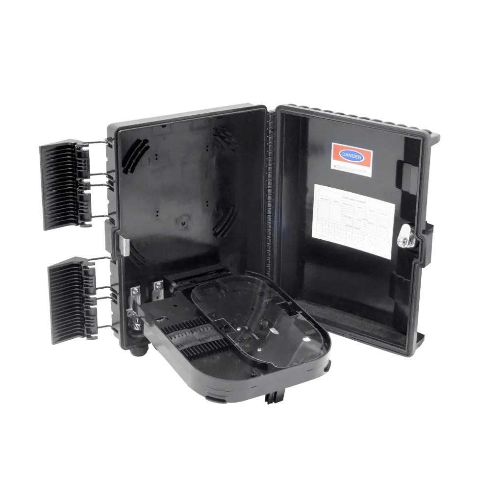 Caja NAP de Fibra Óptica 16 Puertos Negra IP65 con Llave - BOX-16N 8