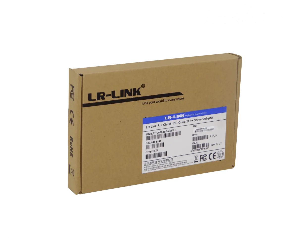 Tarjeta de Red PCIe x8 LR-LINK LREC9804BF-4SFP+ - Cuatro Puertos 10G SFP+, Intel XL710 2