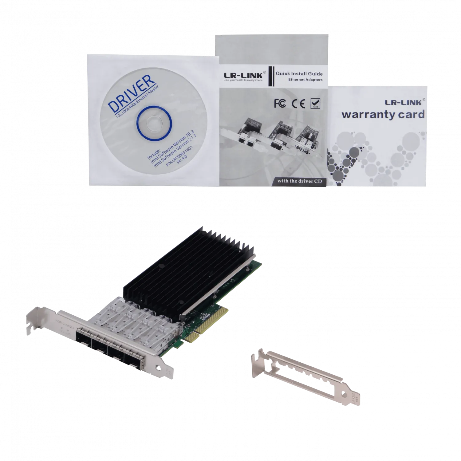 Tarjeta de Red PCIe x8 LR-LINK LREC9804BF-4SFP+ - Cuatro Puertos 10G SFP+, Intel XL710 4