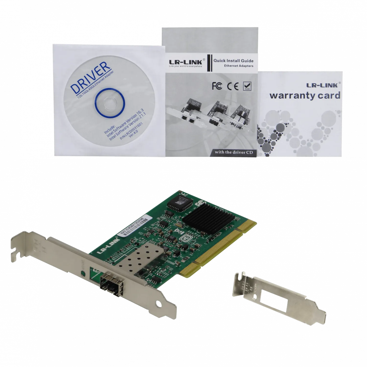 Tarjeta de Red PCI LR-LINK LREC7210PF-SFP - Puerto Único Gigabit SFP, Intel 82545EB 3