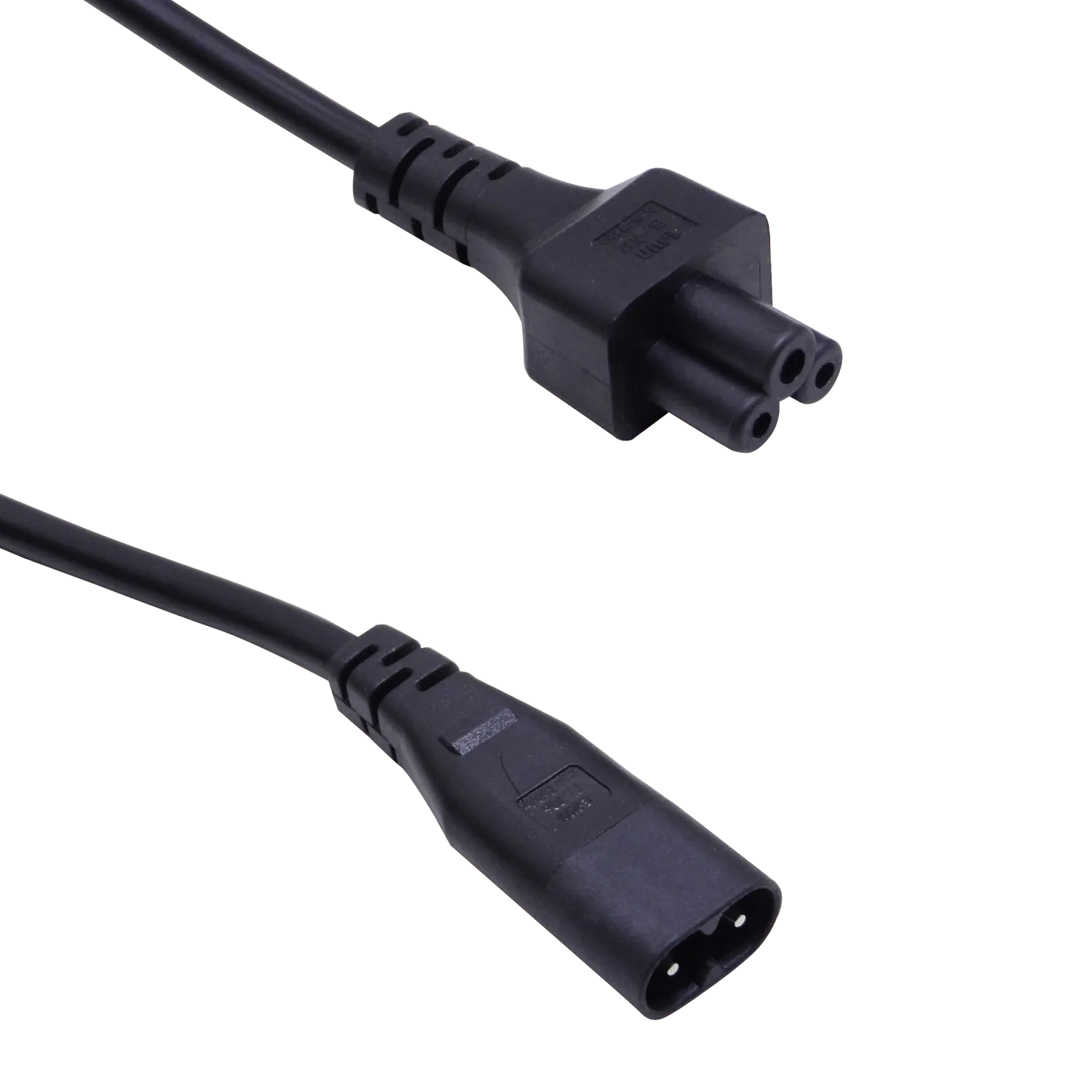 Fig8-C8-Macho Trebol-C5-Hembra Cable Poder 30cm Negro 10A 3x0,75mm 2
