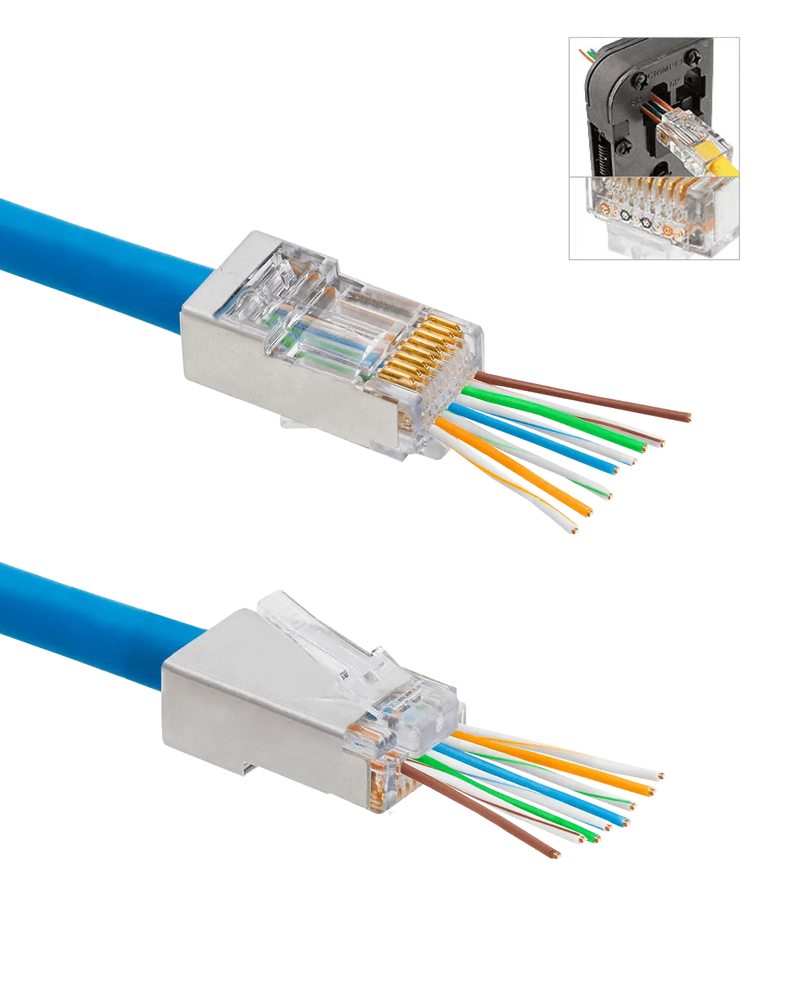 Conectores RJ45 XINTYLINK CAT5E STP FTP Bolsa 50 Orificios 1mm 5