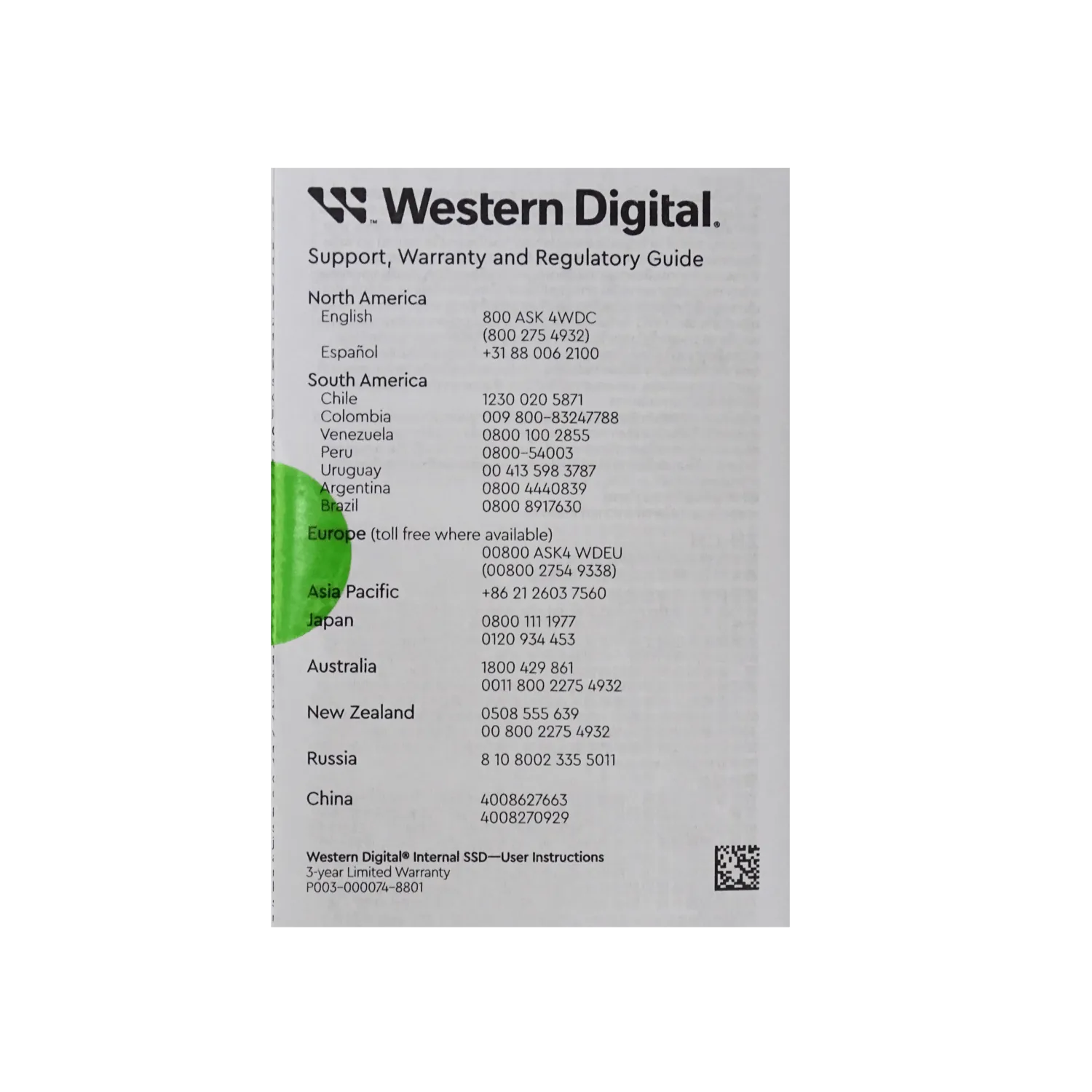 Unidad SSD Western Digital Green, 480GB, 2.5