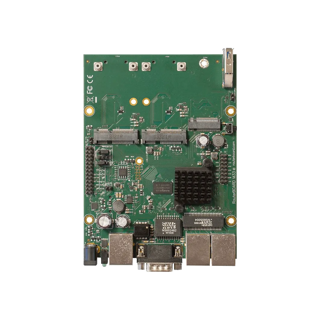 RouterBoard MikroTik RBM33G - x3 Puertos Ethernet, x2 miniPCIe, CPU Dual-Core 880MHz, 256MB RAM 4